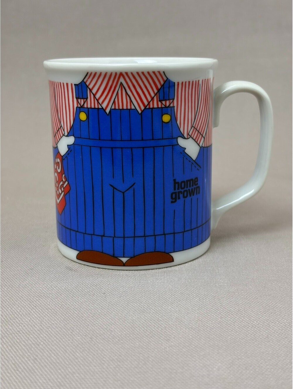 Vintage 1979 Leonard Home Grown Farmer Overalls Coffee Mug Enesco Japan 10 oz